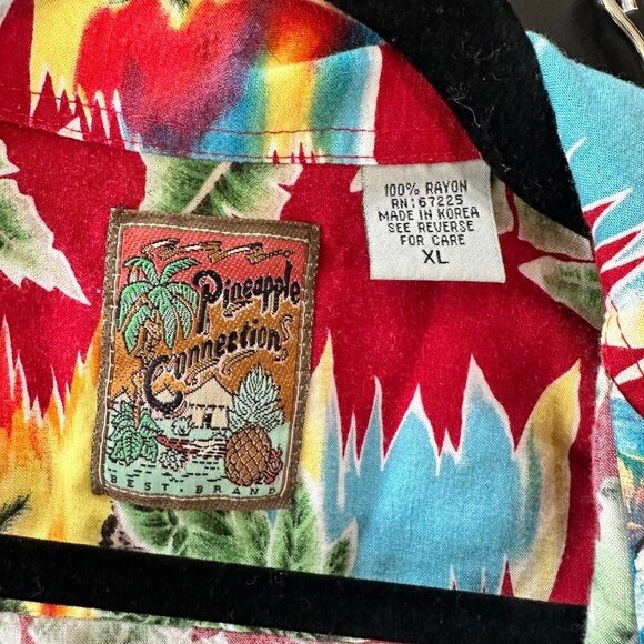 *VINTAGE* PINEAPPLE CONNECTION Hawaiian Hawaii Aloha Tropical Shirt Size XL - Picture 8 of 9